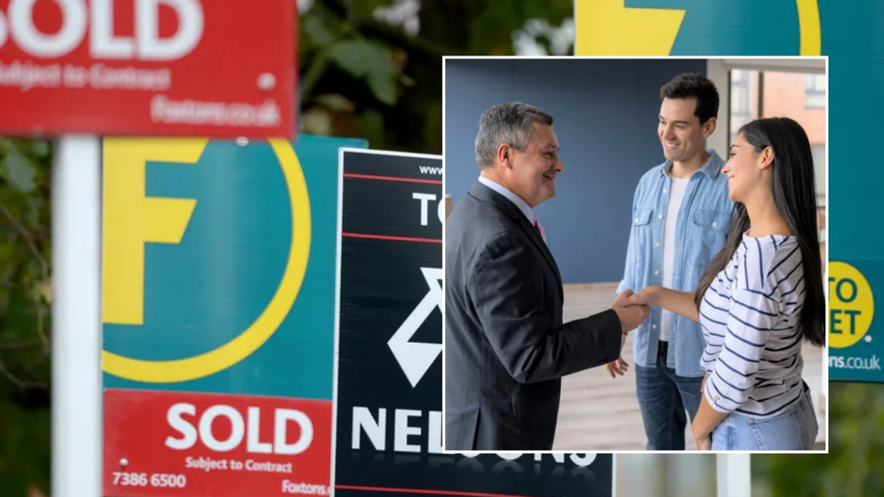 For sale signs / people buying home