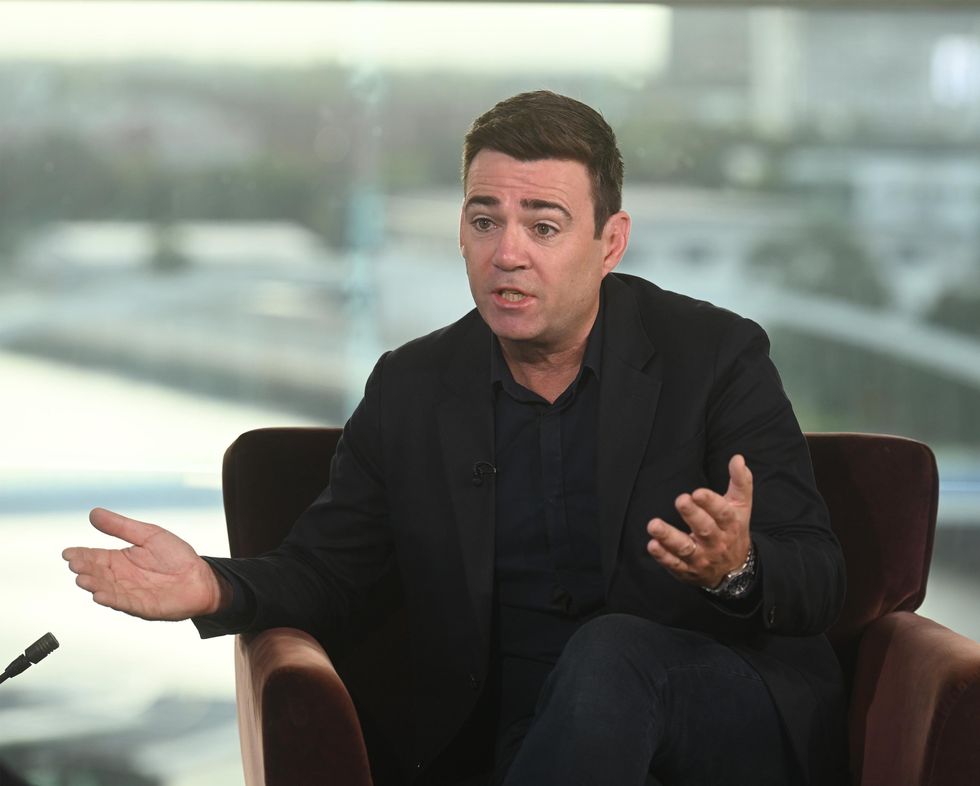 For use in UK, Ireland or Benelux countries only BBC handout photo of the Mayor of Greater Manchester, Andy Burnham, appearing on the BBC1 current affairs programme, The Andrew Marr Show. Picture date: Sunday October 3, 2021.