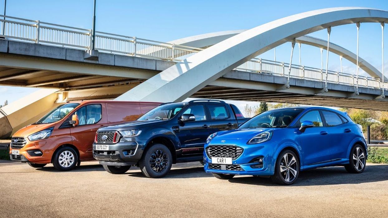 Ford Transit Custom van, Ford Ranger pick-up and Ford Puma