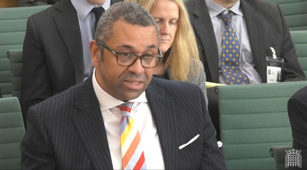 Foreign Secretary James Cleverly appearing before the European Scrutiny Committee at the House of Commons, London, answering questions on the subject of the UK's new relationship with the EU. Picture date: Tuesday November 15, 2022.