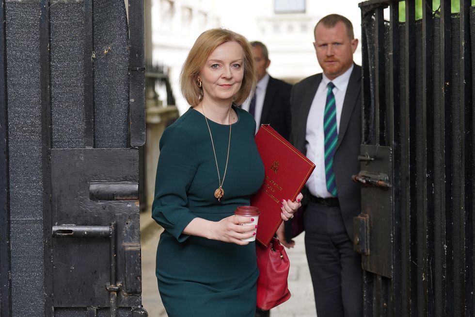 Foreign Secretary Liz Truss arriving in Downing Street, London, for a Cabinet meeting.