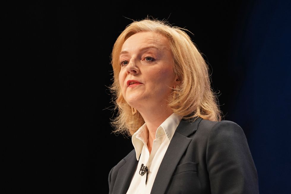 Foreign Secretary Liz Truss during her speech at the Conservative Party Conference in Manchester. Picture date: Sunday October 3, 2021.