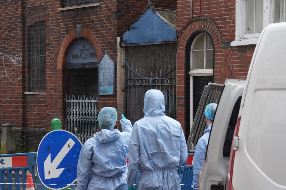 Forensic investigation is carried out at a former synagogue on Nelson Street in Whitechapel