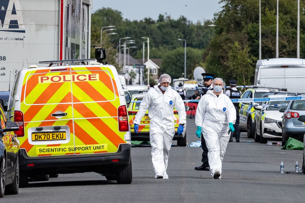 Forensic officers on Hart Street in Southport