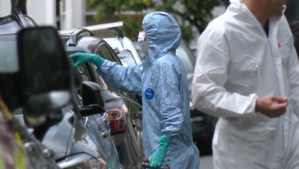 Forensic worker at the scene