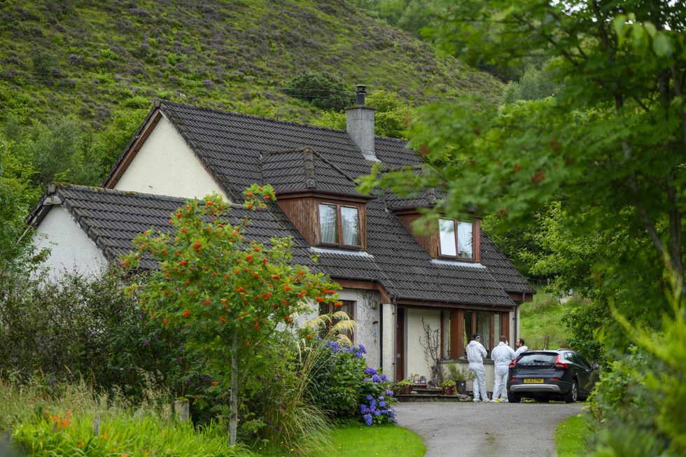 Forensics officers at the scene of an incident at a property in the Dornie area of Wester Ross, on the northwest coast of Scotland. A 47-year-old man has died and three people have been injured in a series of incidents on the Isle of Skye and in nearby Wester Ross, on the mainland of Scotland, where a firearm was discharged. Picture date: Thursday August 11, 2022.