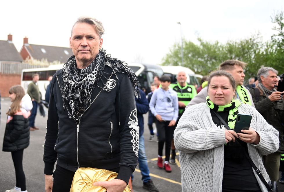 Forest Green Rovers owner Dale Vince arrives for the Sky Bet League Two match