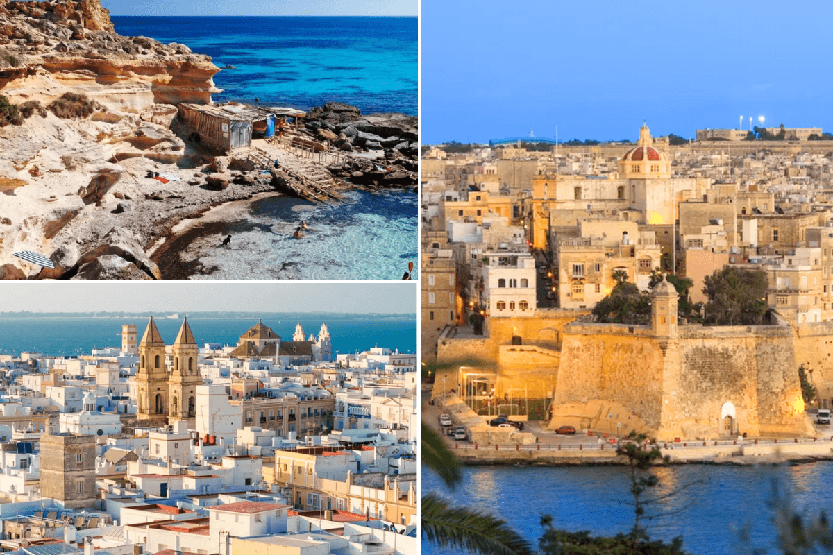 Formentera beach Spain / Cádiz Spain / Valletta, Malta