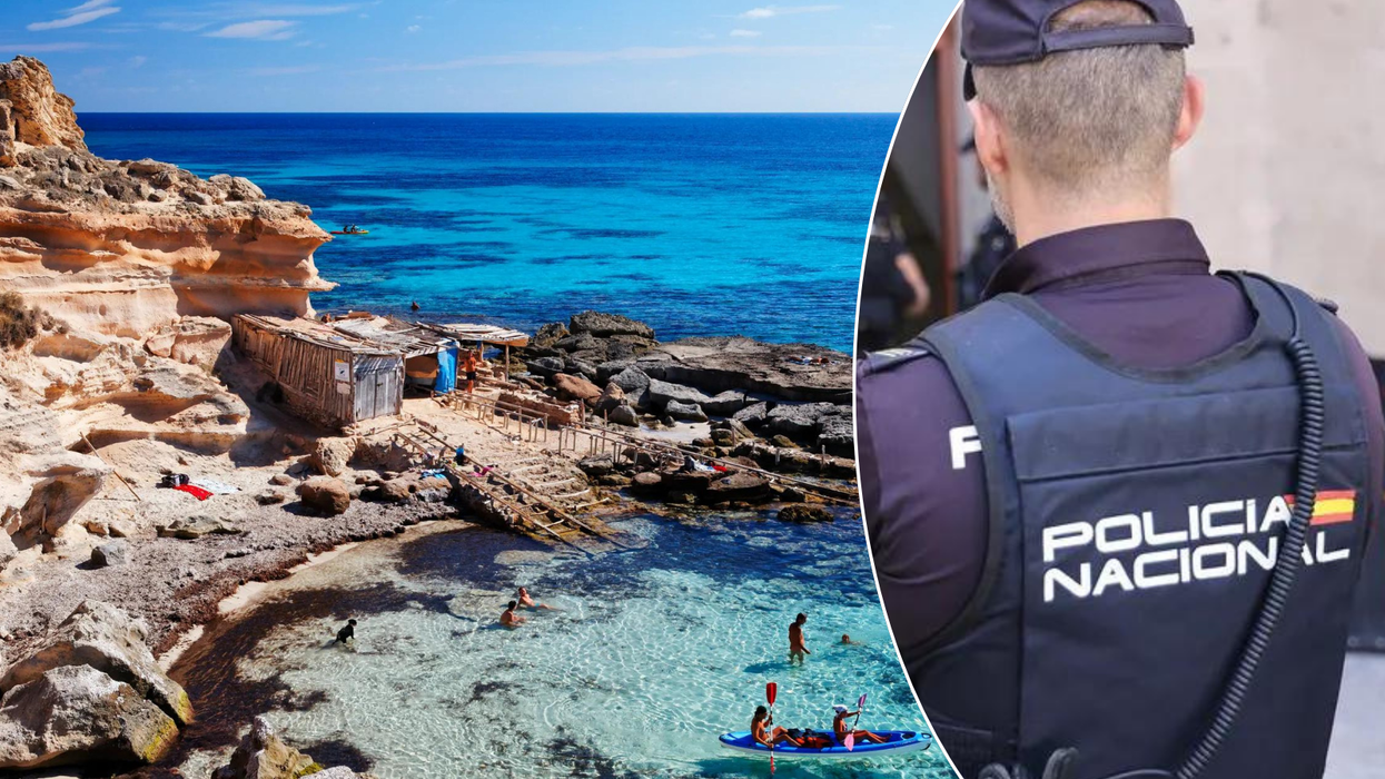 Formentera beach/Spanish police