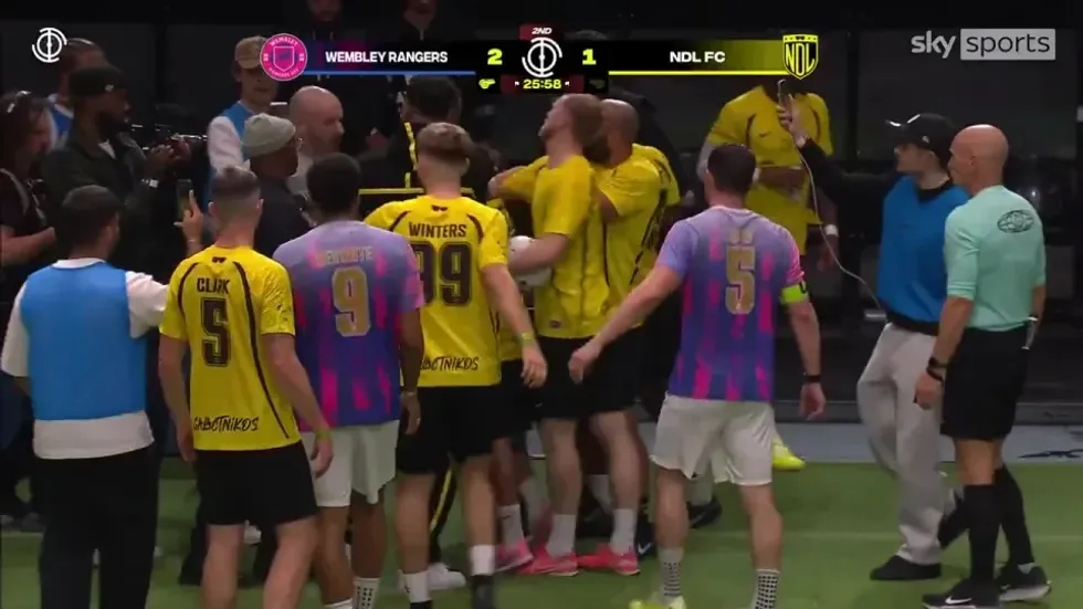 Former Arsenal striker Ian Wright found himself playing peacemaker on Monday evening when a significant altercation broke out during a Baller League fixture at the CopperBox Arena