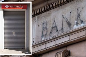 Former Barclays bank without sign on branch