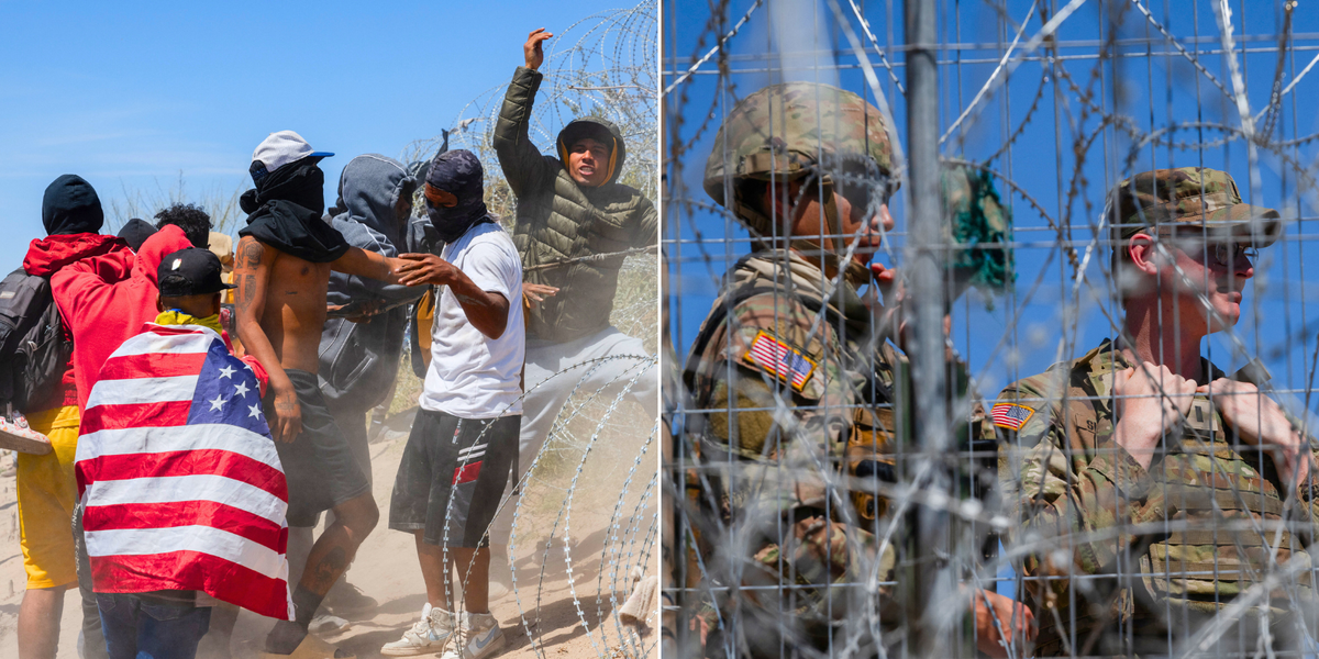 NextImg:Migrants who broke through razor wire on Texas border slapped with rioting charges