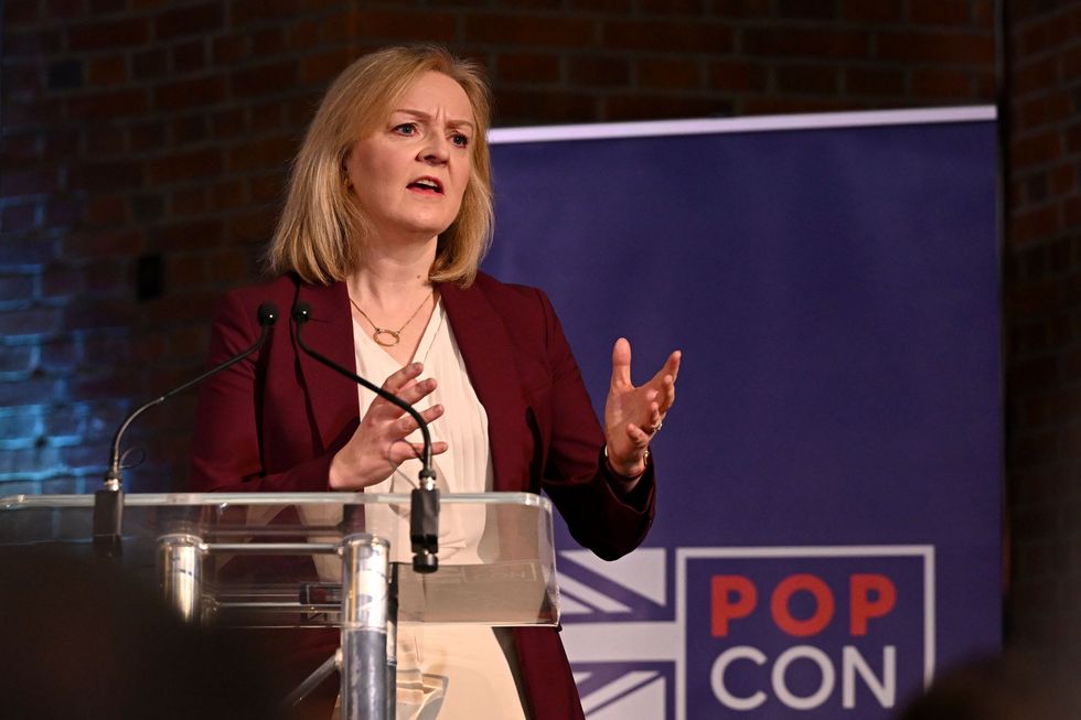 Former British Prime Minister Liz Truss speaks at the launch of the 'Popular Conservatives' movement
