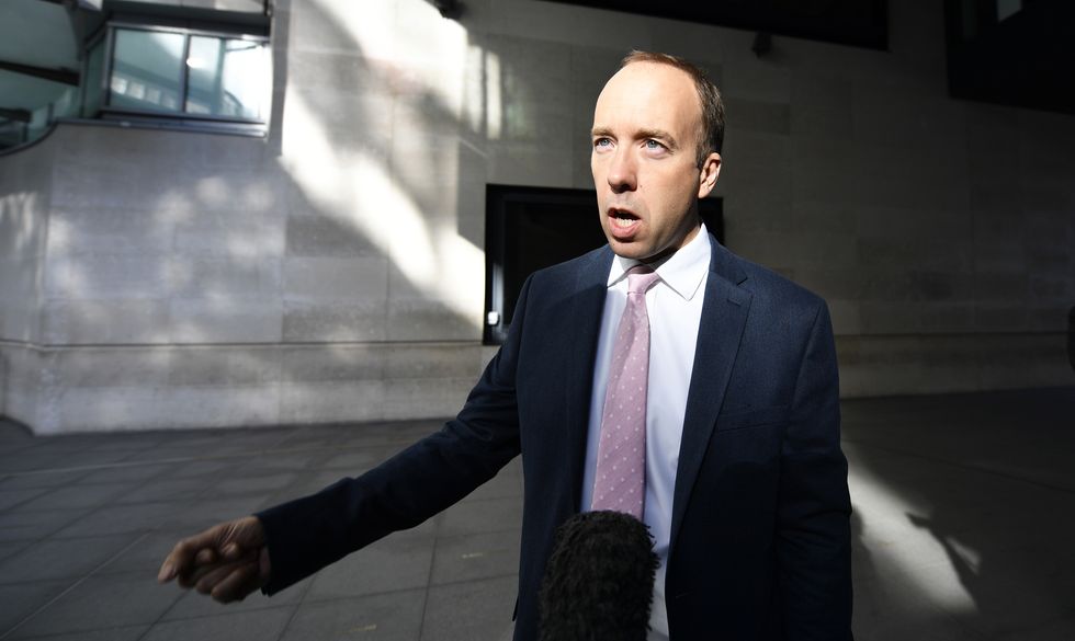 Former cabinet minister Matt Hancock speaks to the media at BBC Broadcasting House in London, after appearing on the BBC One current affairs programme, Sunday with Laura Kuenssberg. Picture date: Sunday October 16, 2022.