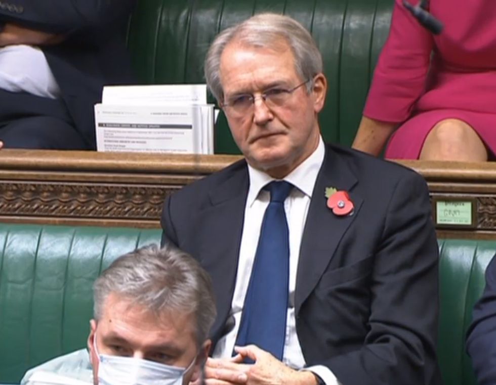Former Cabinet minister Owen Paterson in the House of Commons, London, as MPs debated an amendment calling for a review of his case after he received a six-week ban from Parliament over an "egregious" breach of lobbying rules.