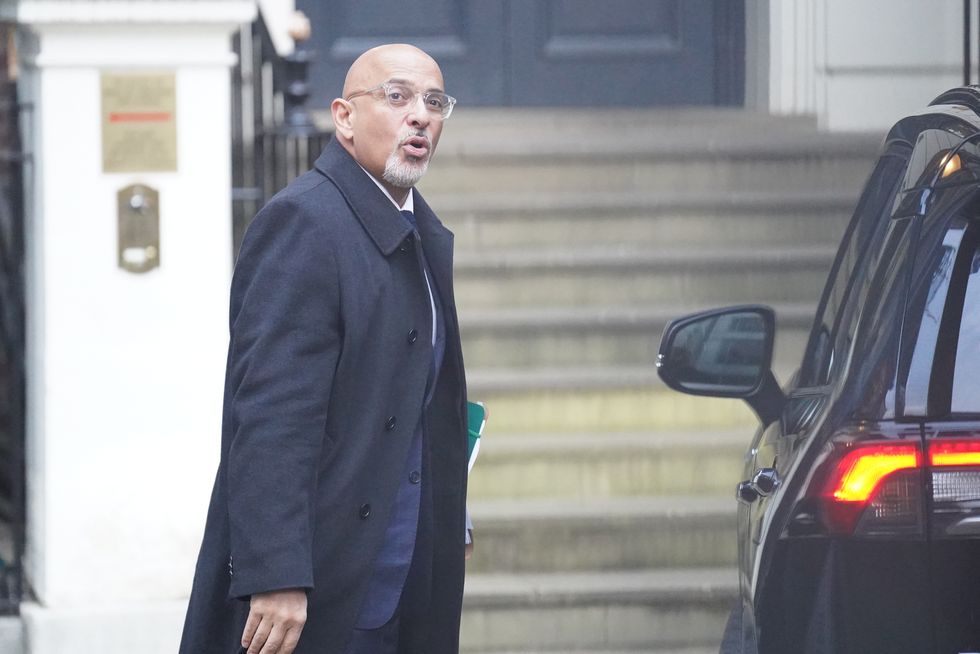 Former chancellor Nadhim Zahawi arrives at the Conservative Party head office in Westminster, central London.