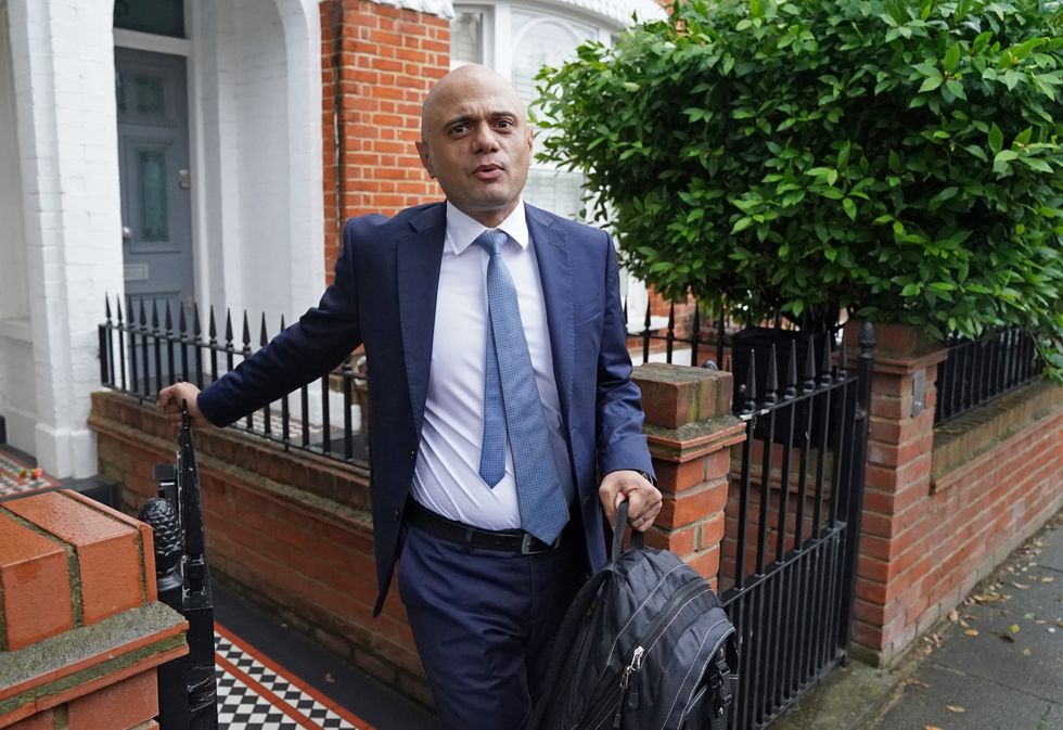 Former chancellor of the exchequer Sajid Javid, leaves his home in south west London