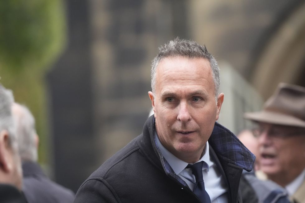 Former England captain Michael Vaughan also made an appearance at the funeral