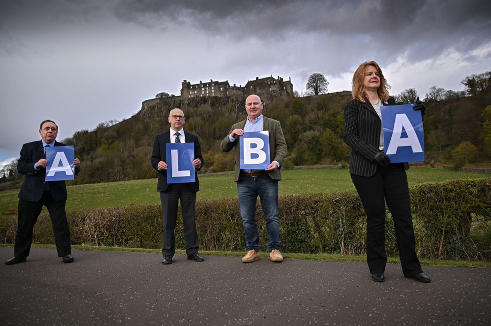 Former First Minister and leader of the Alba Party Alex Salmond campaigns at Stirling Castle