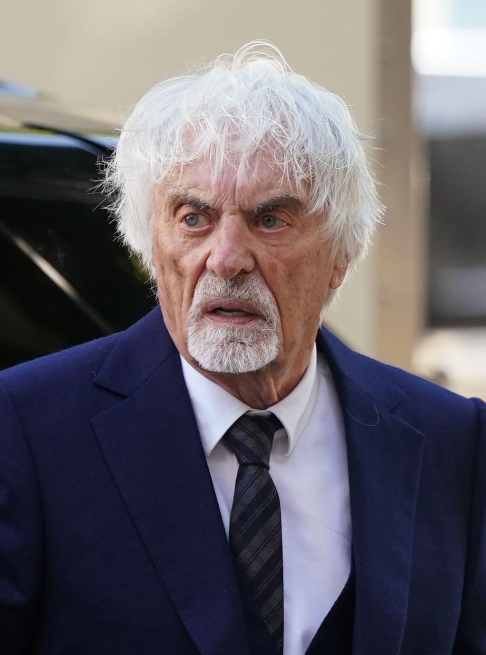 Former Formula One boss Bernie Ecclestone arriving at Westminster Magistrates' Court, London, where he is charged with fraud by false representation over an alleged failure to declare GBP 400 million of overseas assets to the Government between July 13, 2013 and October 5, 2016. Picture date: Monday August 22, 2022.