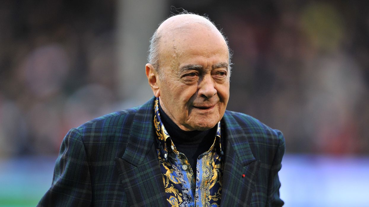 Former Fulham owner Mohamed Al-Fayed prior to kick-off