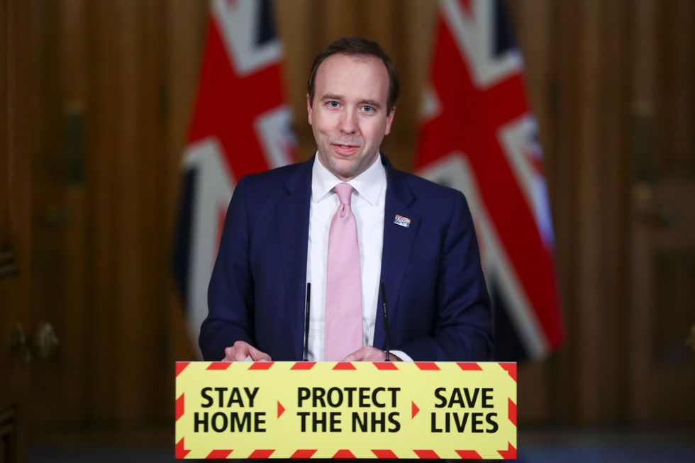 Former health secretary Matt Hancock speaking during a Covid-19 press conference