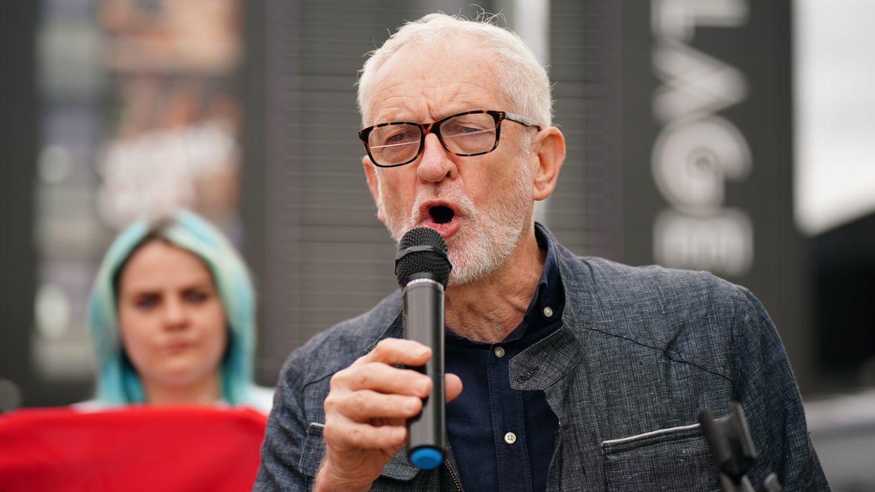 Former Labour leader and Independent MP Jeremy Corbyn joins workers on the picket line at the Village Hotel in Glasgo