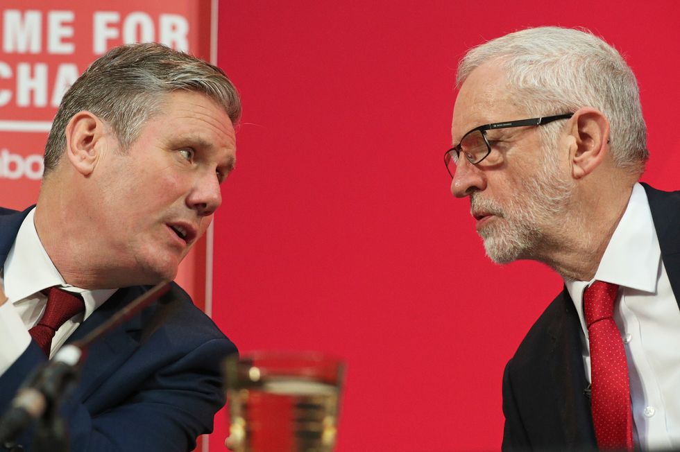 Former Labour Party leader Jeremy Corbyn and current Labour Party leader Sir Keir Starmer.