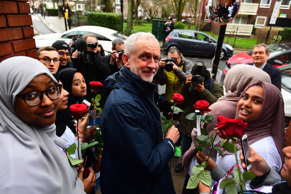 Former leader Jeremy Corbyn at the Finsbury Park Mosque.