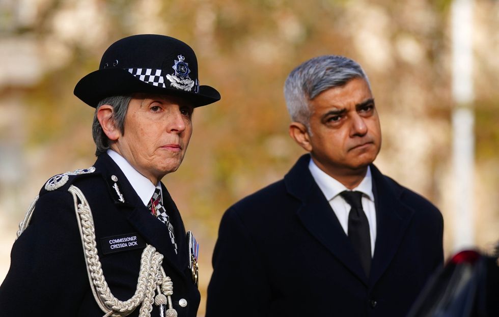 Former Metropolitan Police Commissioner Dame Cressida Dick with Mayor of London Sadiq Khan.