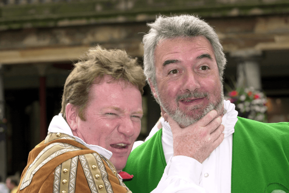 Former player and broadcaster John Virgo (right) with TV presenter and comedian Jim Davidson