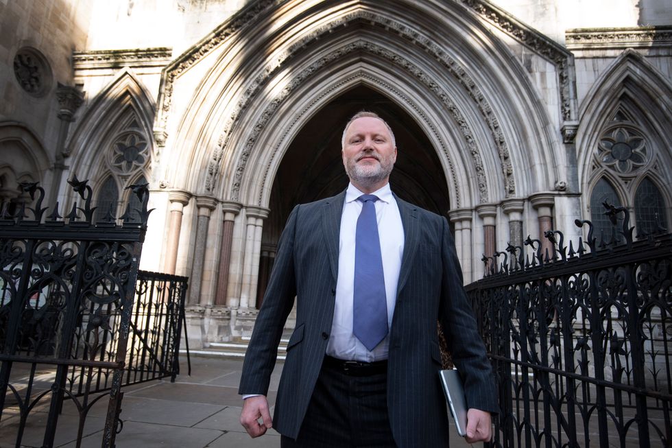 Former police officer Harry Miller outside the High Court, London