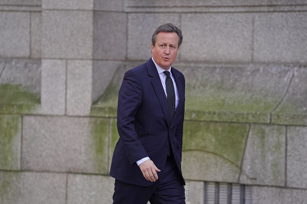 Former Prime Minister David Cameron arrives for a requiem mass for Sir David Amess MP at Westminster Cathedral, central London. Picture date: Tuesday November 23, 2021.