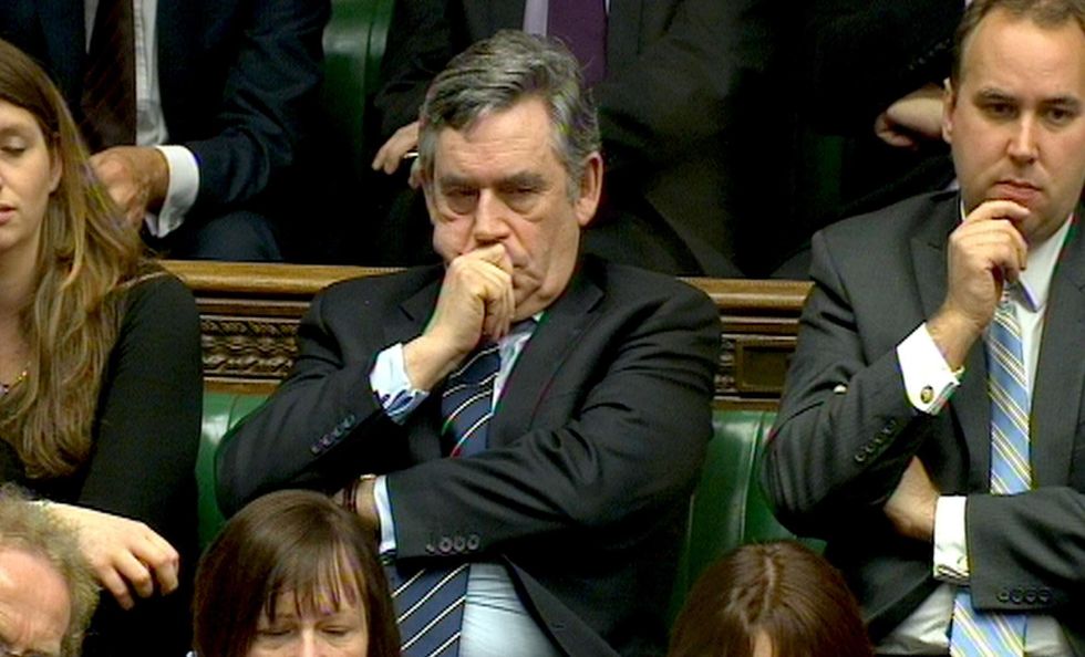 Former prime minister Gordon Brown is seen in the House of Commons.