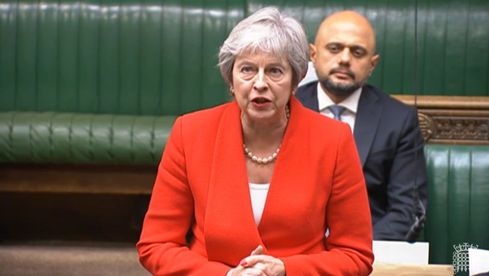 Former prime minister Theresa May responds after Chancellor of the Exchequer Jeremy Hunt delivered his autumn statement to MPs in the House of Commons, London. Picture date: Thursday November 17, 2022.