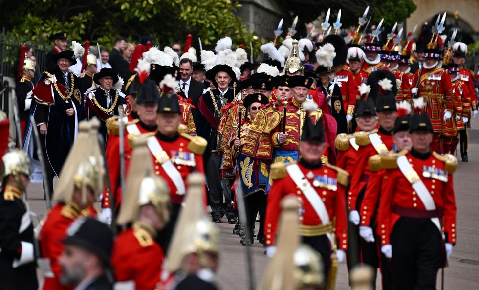 Former Prime Minister Tony Blair arrives for the annual Order of the Garter Service at St George's Chapel, Windsor Castle. Picture date: Monday June 13, 2022.