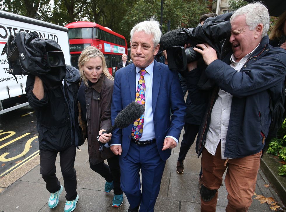 Former Speaker of the House of Commons John Bercow on College Green in Westminster.