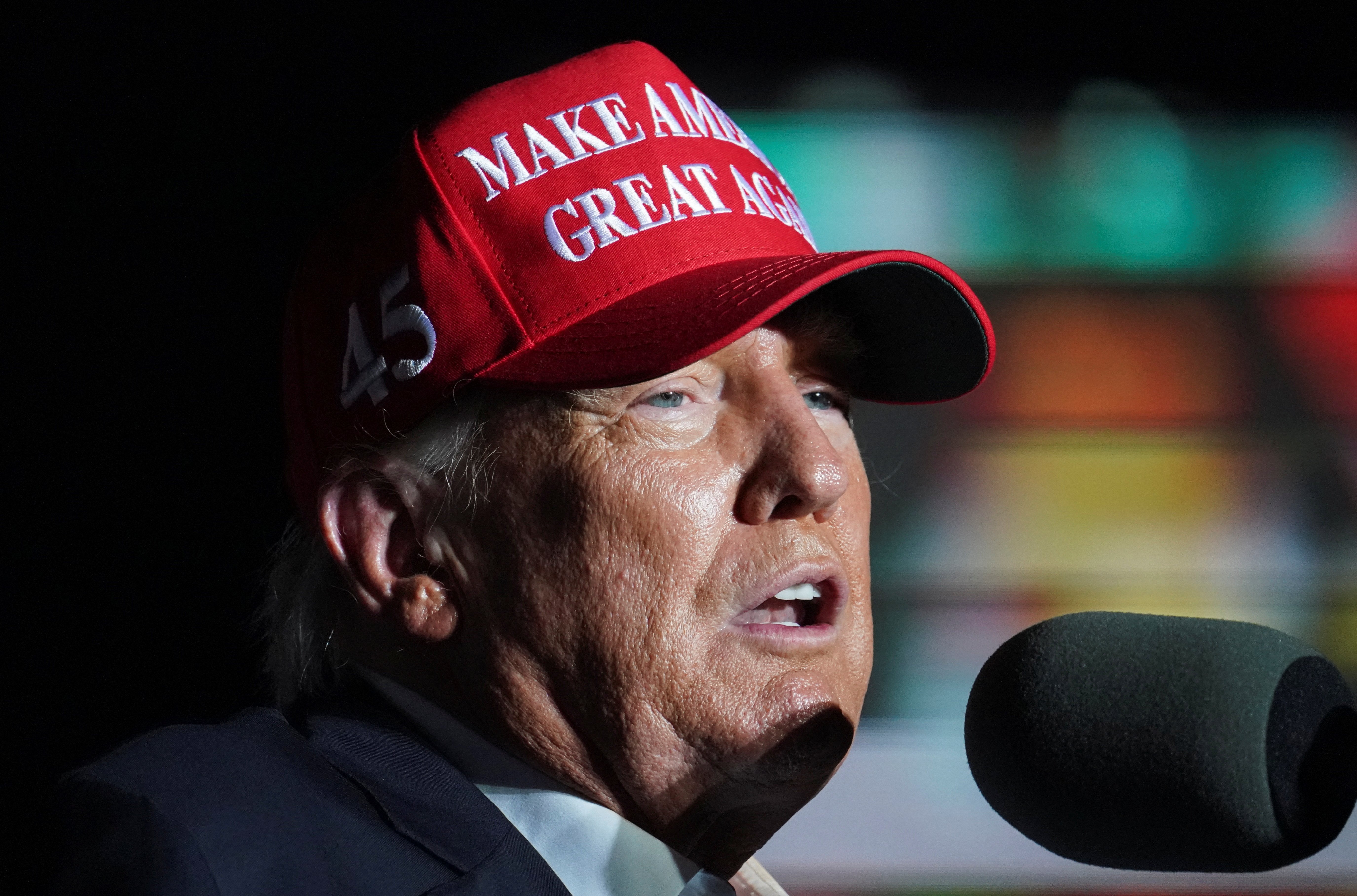 Former U.S. president Donald Trump speaks during a rally in Robstown, Texas, U.S., October 22, 2022. REUTERS/Go Nakamura