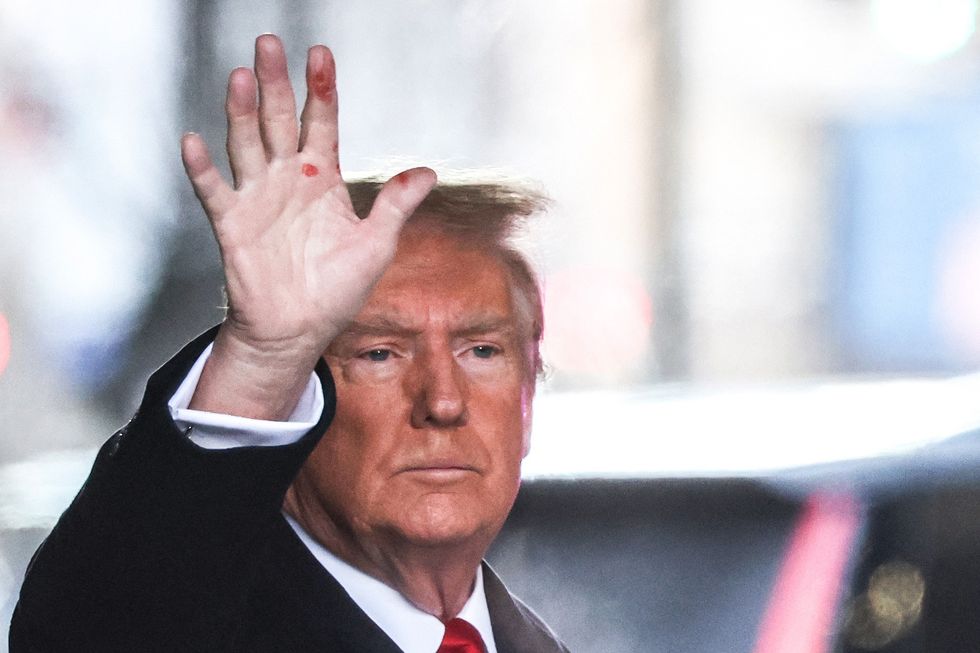 Former US President Donald Trump leaves Trump Tower for Manhattan federal court for the second defamation trial against him, in New York City