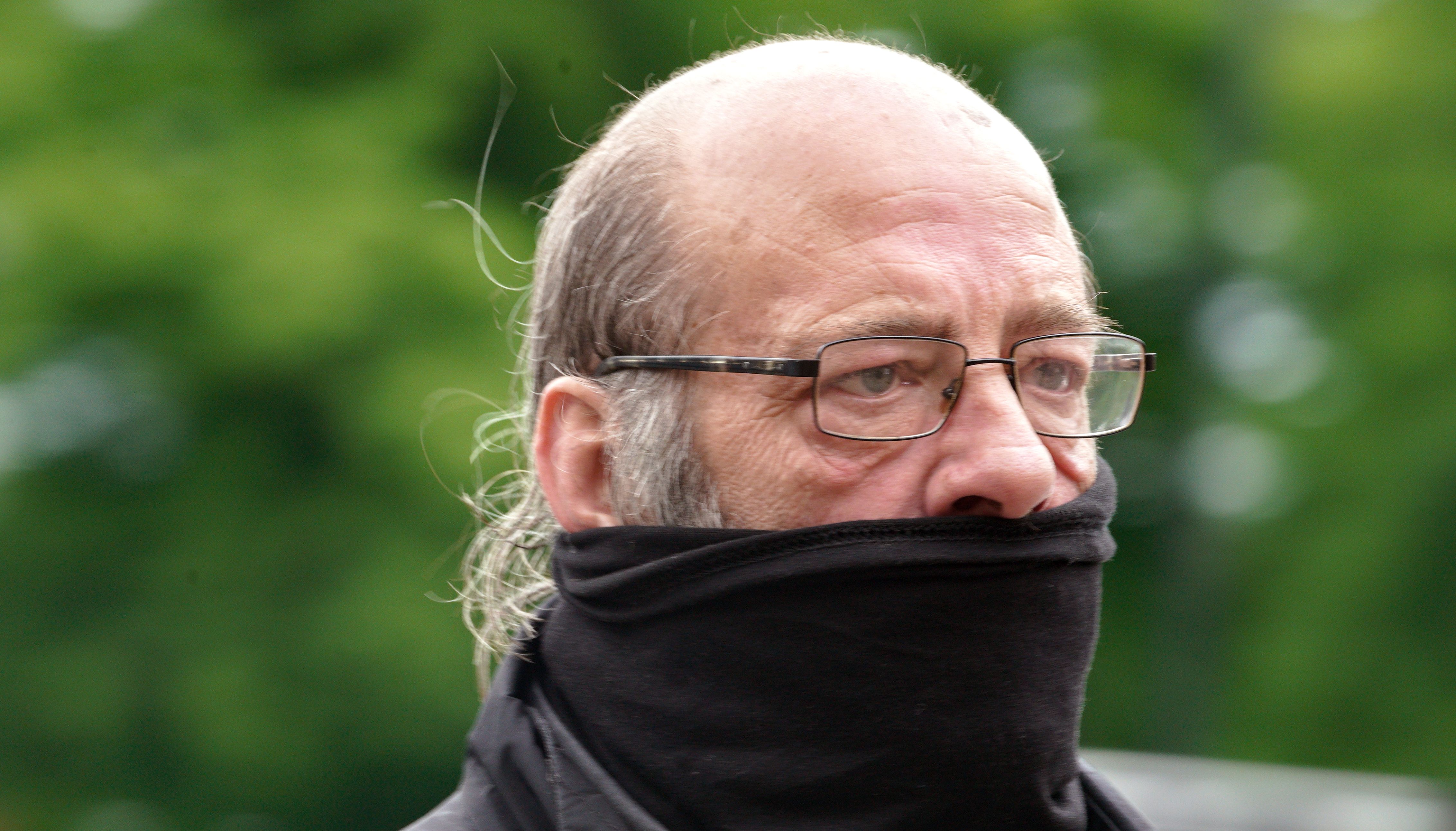 Former world darts champion Ted Hankey arriving at Chester Crown Court