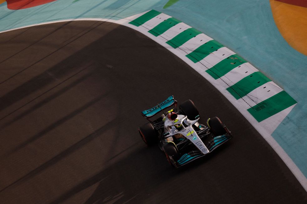 Formula One F1 - Saudi Arabia Grand Prix - Jeddah Corniche Circuit, Jeddah, Saudi Arabia - March 26, 2022 Mercedes' Lewis Hamilton during practice REUTERS/Hamad I Mohammed