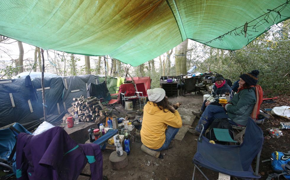 Four protesters have been evicted from a camp set up by environmental activists opposed to HS2.