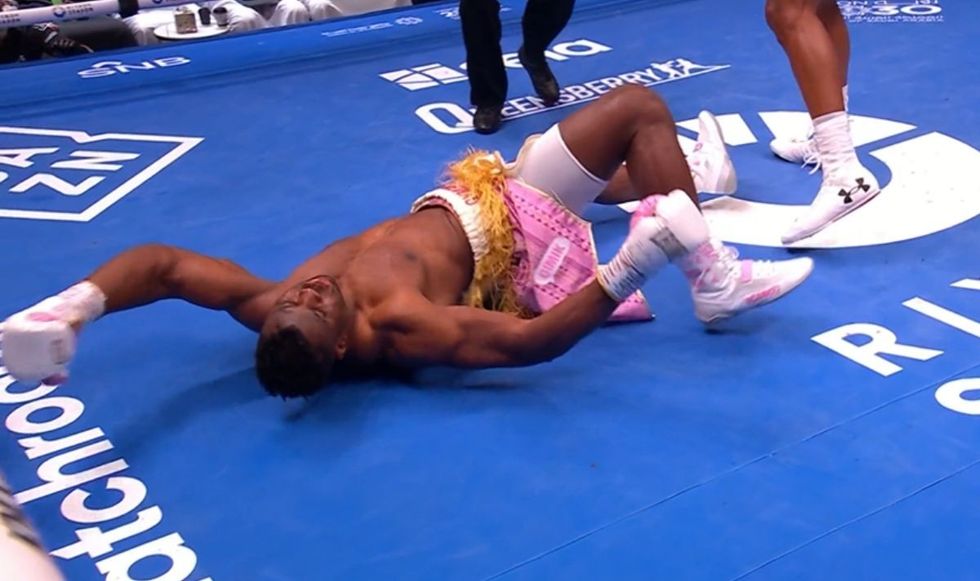 Francis Ngannou crumbled to the floor