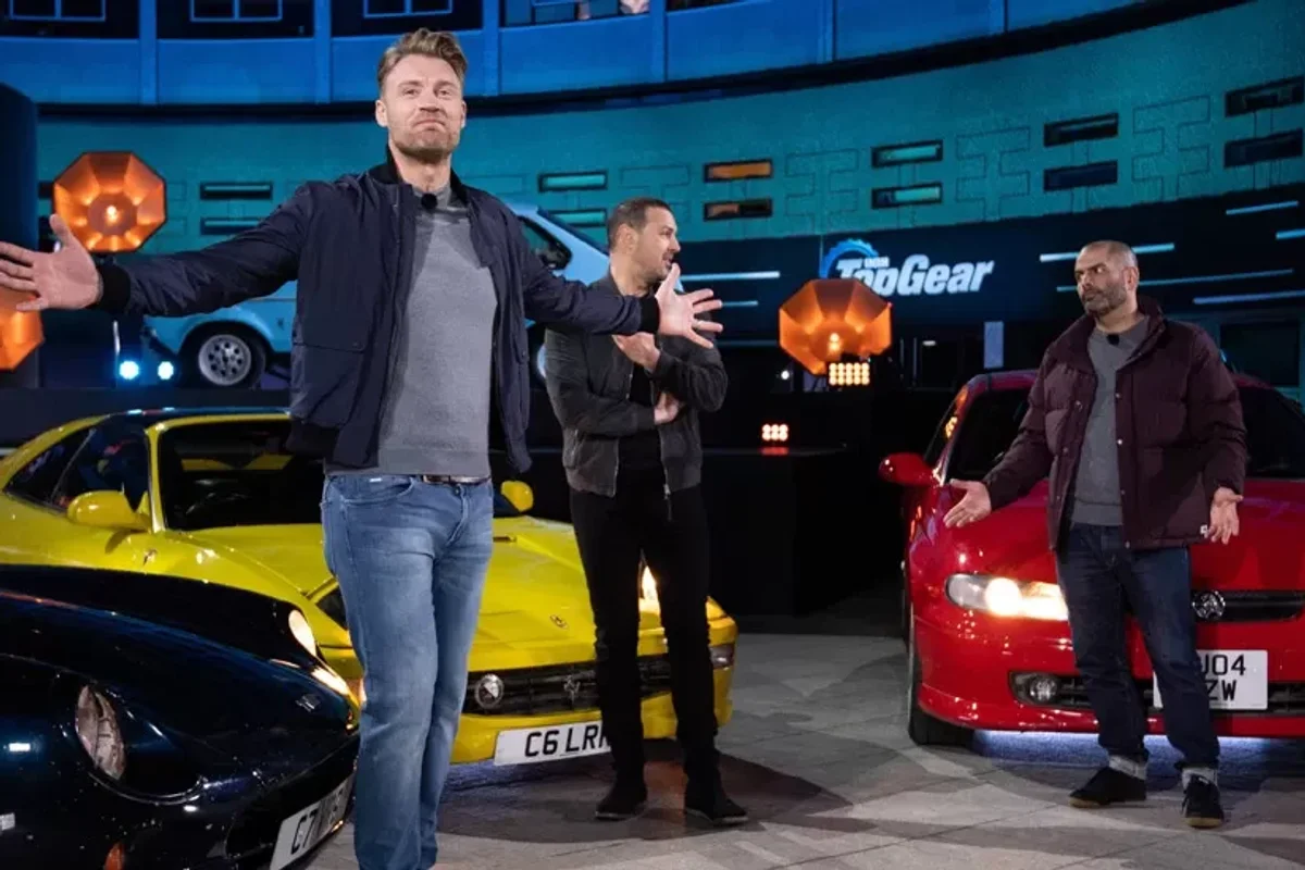 Freddie Flintoff, Paddy McGuinness and Chris Harris