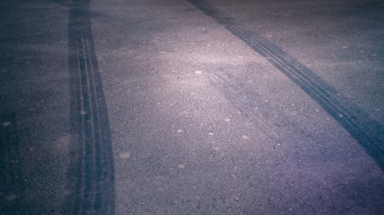 Freddie Flintoff tyre tracks