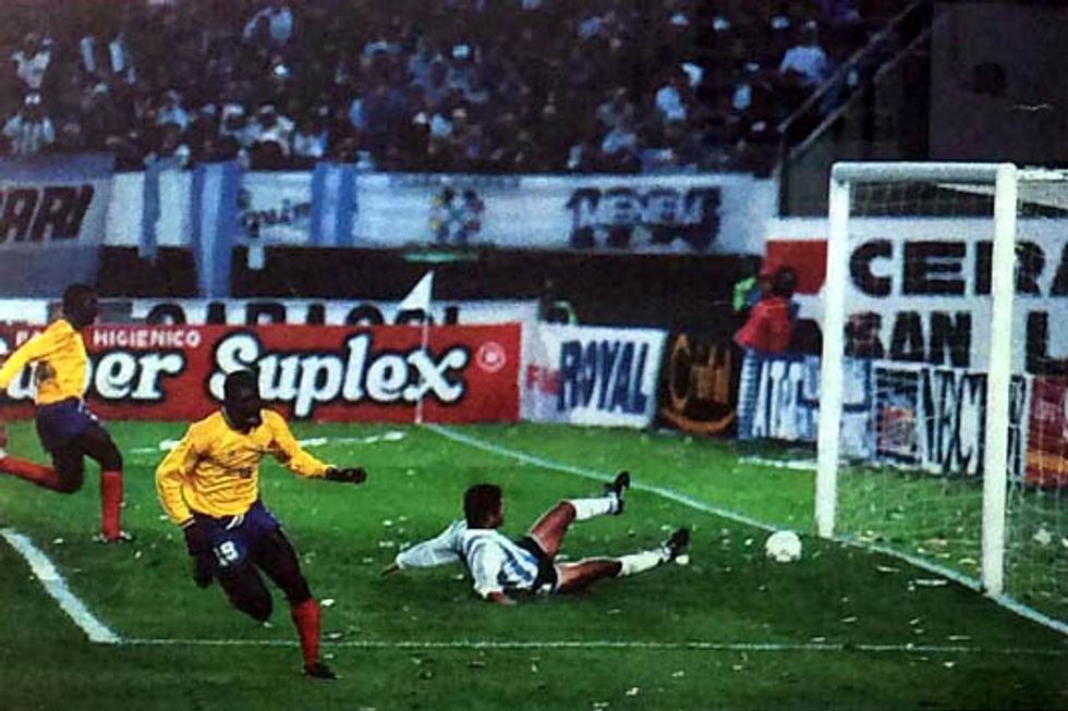 Freddy Rincon in action for Colombia