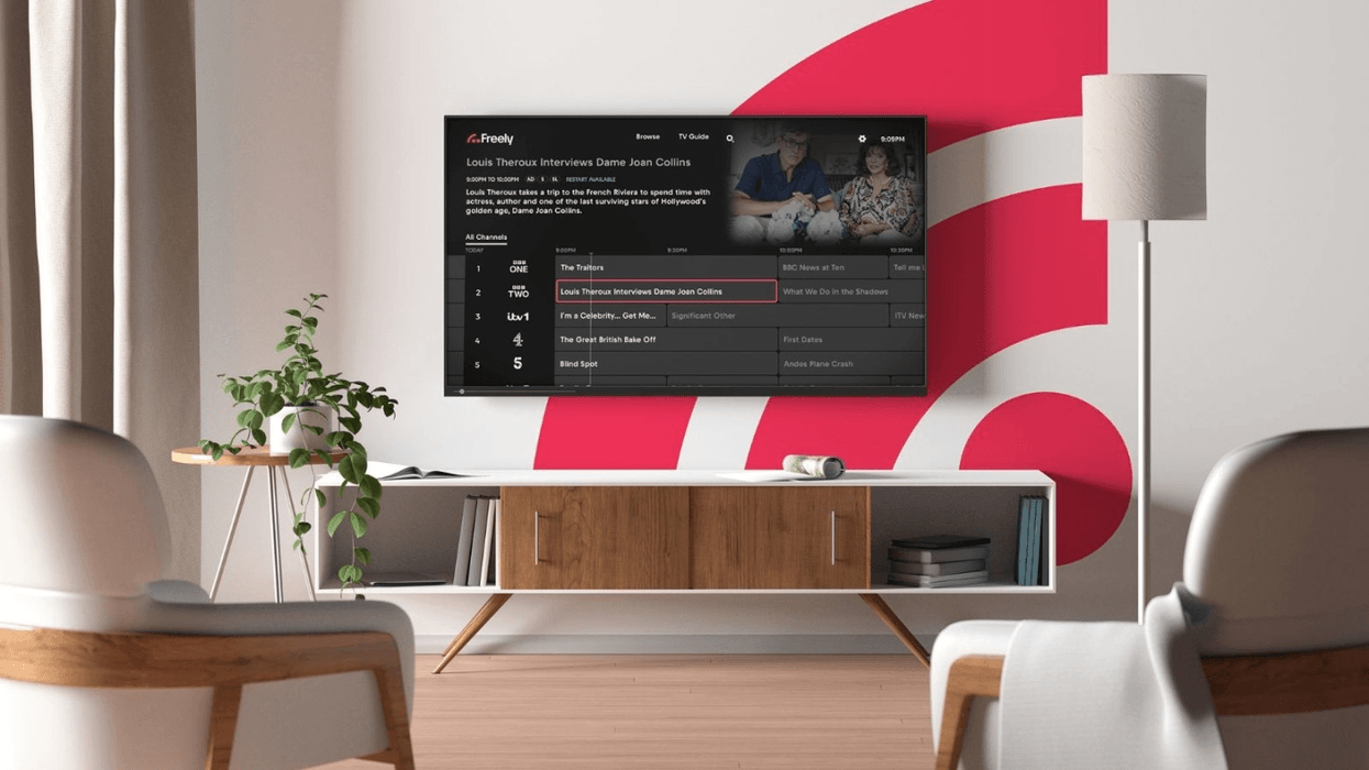 Freely-powered TV in living room