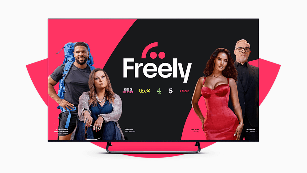 TV gratuita com personalidades da TV na tela 
