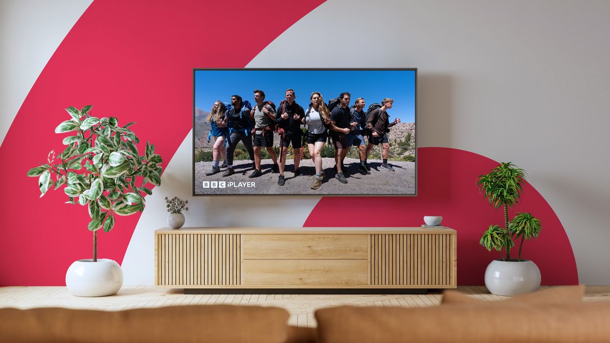 freely tv in a living room with bbc iplayer on-screen