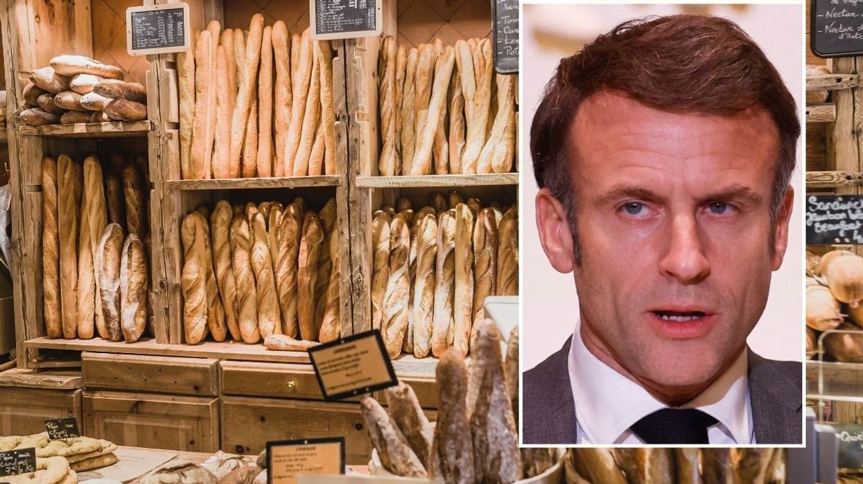 French bakery and Emmanuel Macron